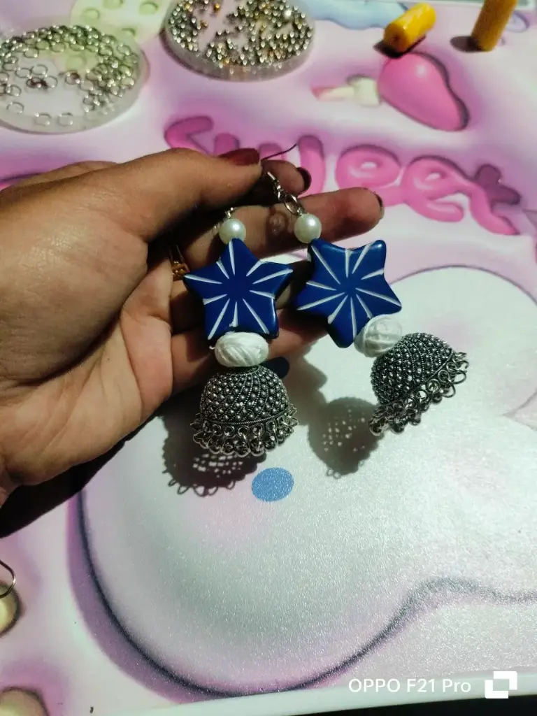 Chemical beads earrings